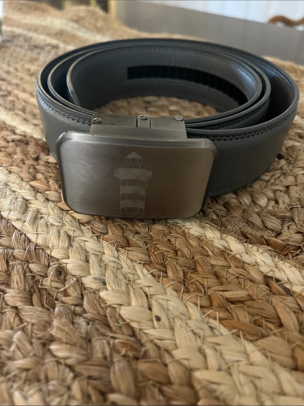 Gray Leather Joseph Elliott GolfBelt with Lighthouse Buckle